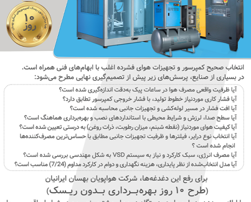 کمپرسور بهسان | کمپرسور اسکرو، پیستونی و تجهیزات هوای فشرده